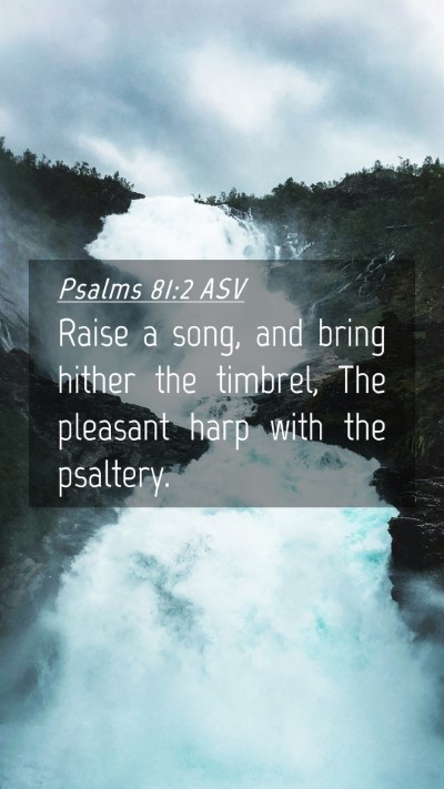 Picture 04 - Psalms 81:2 ASV Mobile Phone Wallpaper - Raise a song, and bring hither the timbrel, The - Mobile Bible Verse Wallpaper