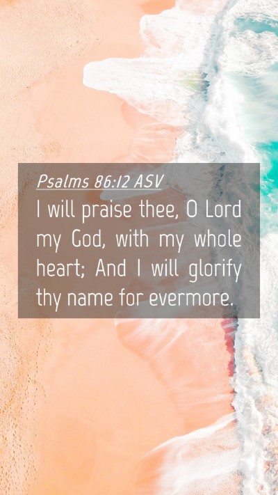 Picture 04 - Psalms 86:12 ASV Mobile Phone Wallpaper - I will praise thee, O Lord my God, with my whole - Mobile Bible Verse Wallpaper