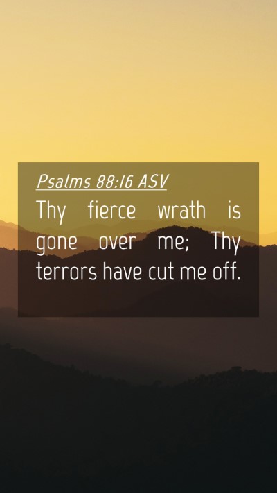 Picture 04 - Psalms 88:16 ASV Mobile Phone Wallpaper - Thy fierce wrath is gone over me; Thy terrors - Mobile Bible Verse Wallpaper