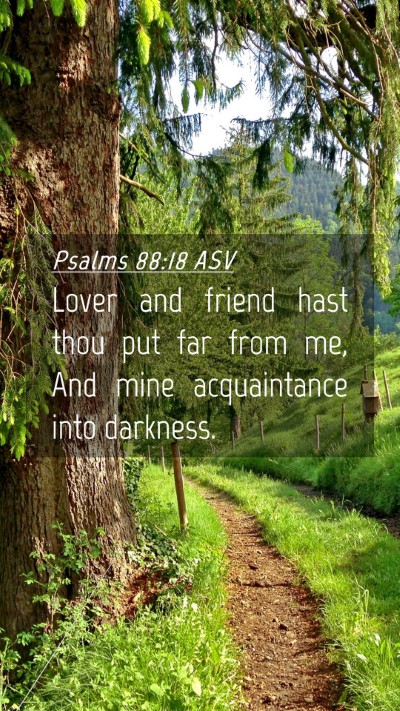 Picture 04 - Psalms 88:18 ASV Mobile Phone Wallpaper - Lover and friend hast thou put far from me, And - Mobile Bible Verse Wallpaper