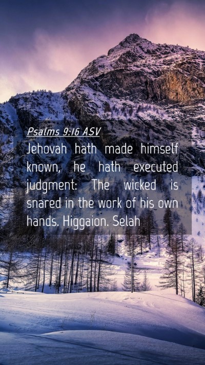 Picture 04 - Psalms 9:16 ASV Mobile Phone Wallpaper - Jehovah hath made himself known, he hath executed - Mobile Bible Verse Wallpaper