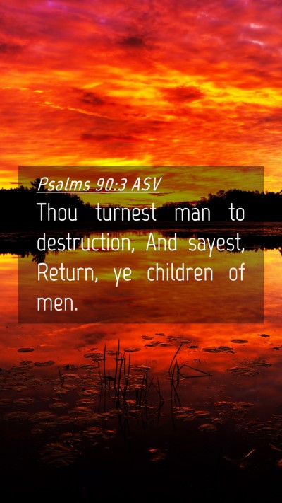 Picture 04 - Psalms 90:3 ASV Mobile Phone Wallpaper - Thou turnest man to destruction, And sayest, - Mobile Bible Verse Wallpaper