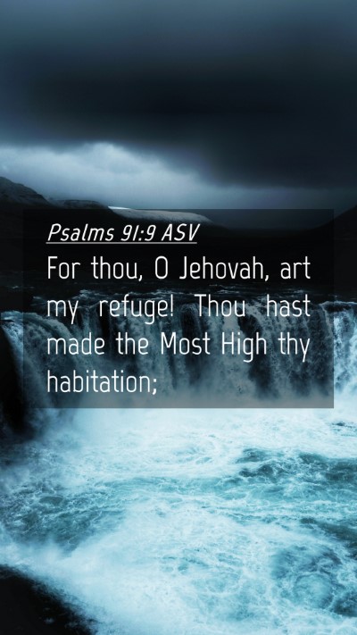 Picture 04 - Psalms 91:9 ASV Mobile Phone Wallpaper - For thou, O Jehovah, art my refuge! Thou hast - Mobile Bible Verse Wallpaper