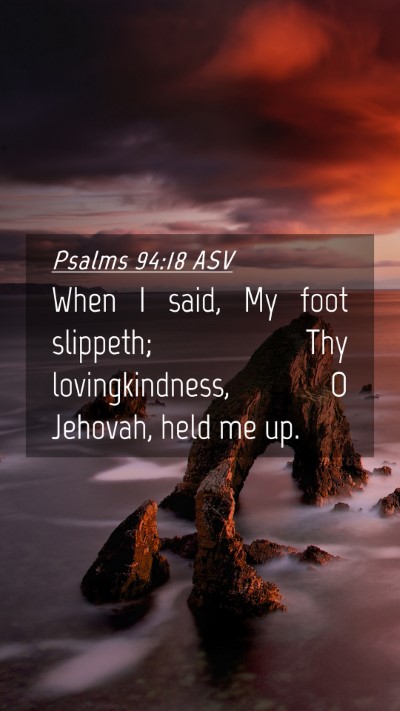 Picture 04 - Psalms 94:18 ASV Mobile Phone Wallpaper - When I said, My foot slippeth; Thy - Mobile Bible Verse Wallpaper