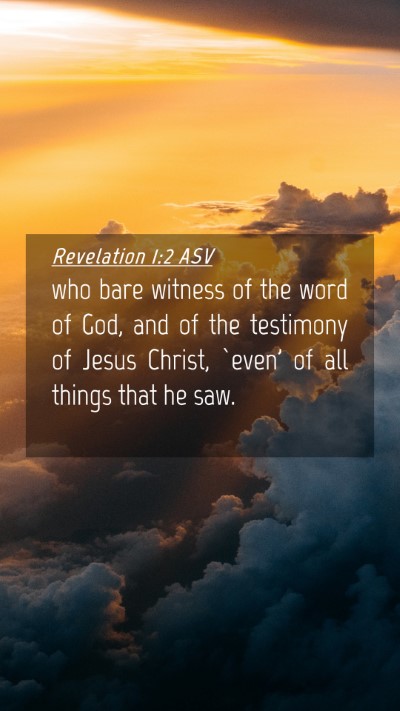 Picture 04 - Revelation 1:2 ASV Mobile Phone Wallpaper - who bare witness of the word of God, and of the - Mobile Bible Verse Wallpaper