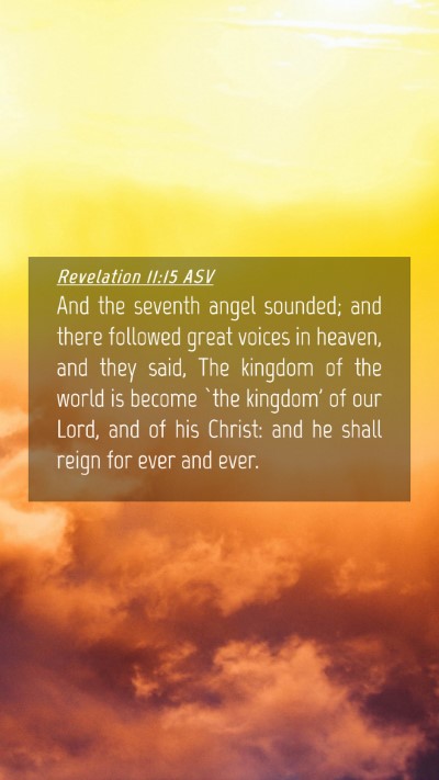 Picture 04 - Revelation 11:15 ASV Mobile Phone Wallpaper - And the seventh angel sounded; and there followed - Mobile Bible Verse Wallpaper