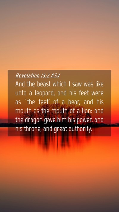 Picture 04 - Revelation 13:2 ASV Mobile Phone Wallpaper - And the beast which I saw was like unto a - Mobile Bible Verse Wallpaper