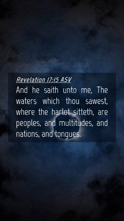 Picture 04 - Revelation 17:15 ASV Mobile Phone Wallpaper - And he saith unto me, The waters which thou - Mobile Bible Verse Wallpaper