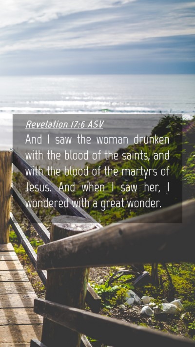 Picture 04 - Revelation 17:6 ASV Mobile Phone Wallpaper - And I saw the woman drunken with the blood of the - Mobile Bible Verse Wallpaper