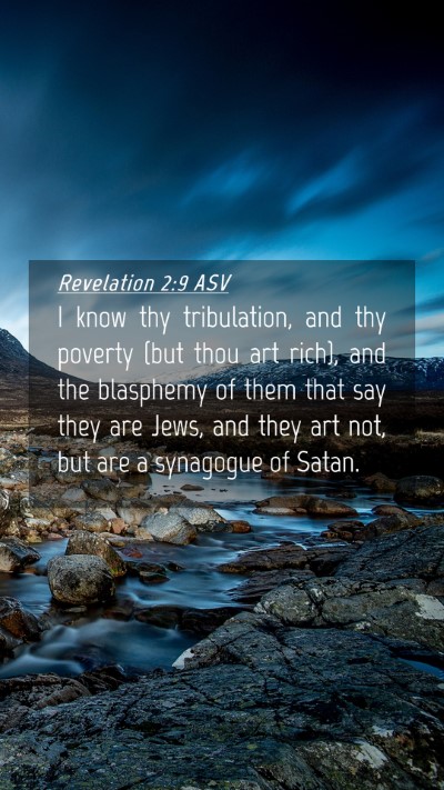 Picture 04 - Revelation 2:9 ASV Mobile Phone Wallpaper - I know thy tribulation, and thy poverty (but thou - Mobile Bible Verse Wallpaper