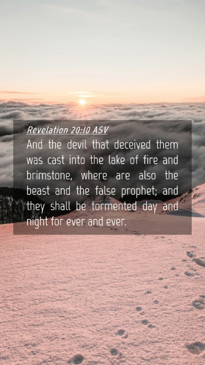 Picture 04 - Revelation 20:10 ASV Mobile Phone Wallpaper - And the devil that deceived them was cast into - Mobile Bible Verse Wallpaper