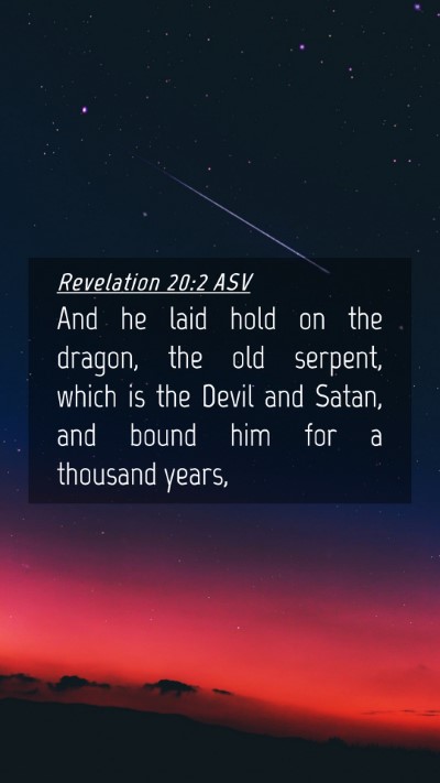 Picture 04 - Revelation 20:2 ASV Mobile Phone Wallpaper - And he laid hold on the dragon, the old serpent, - Mobile Bible Verse Wallpaper
