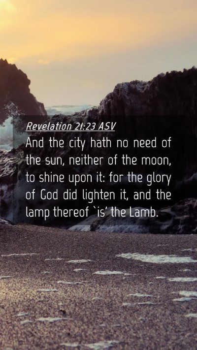 Picture 04 - Revelation 21:23 ASV Mobile Phone Wallpaper - And the city hath no need of the sun, neither of - Mobile Bible Verse Wallpaper