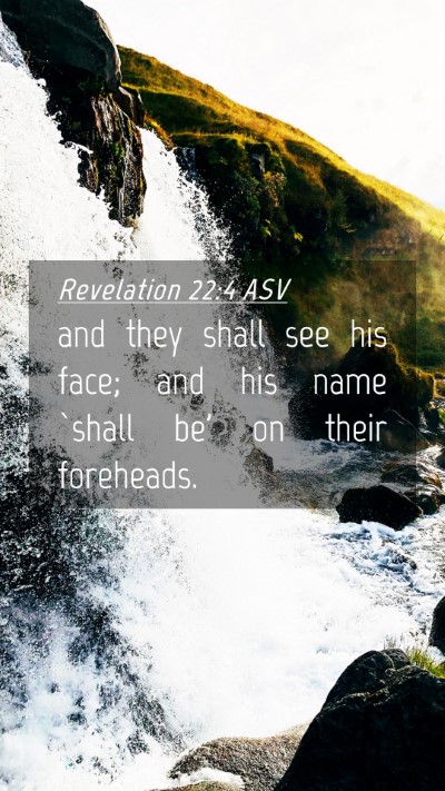 Picture 04 - Revelation 22:4 ASV Mobile Phone Wallpaper - and they shall see his face; and his name `shall - Mobile Bible Verse Wallpaper