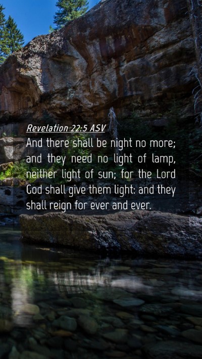 Picture 04 - Revelation 22:5 ASV Mobile Phone Wallpaper - And there shall be night no more; and they need - Mobile Bible Verse Wallpaper