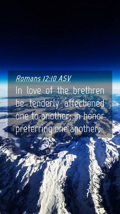 Picture 04 - Romans 12:10 ASV Mobile Phone Wallpaper - In love of the brethren be tenderly affectioned - Mobile Bible Verse Wallpaper