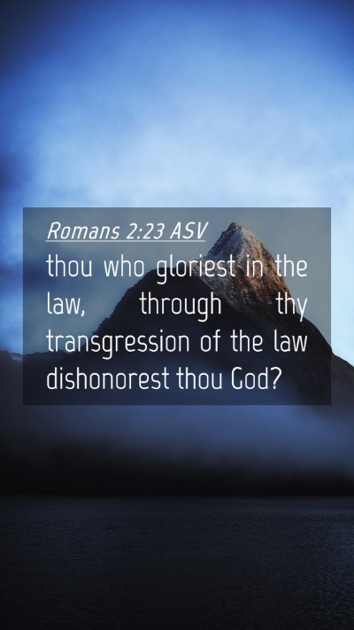 Picture 04 - Romans 2:23 ASV Mobile Phone Wallpaper - thou who gloriest in the law, through thy - Mobile Bible Verse Wallpaper