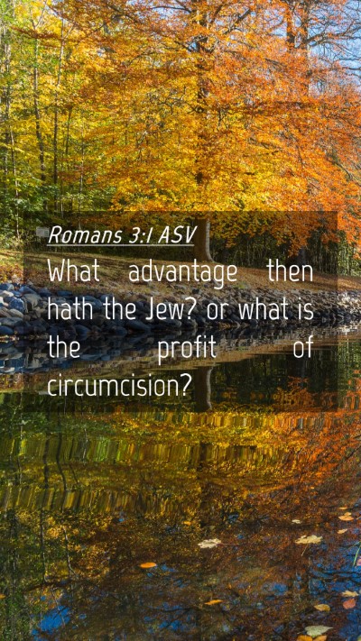 Picture 04 - Romans 3:1 ASV Mobile Phone Wallpaper - What advantage then hath the Jew? or what is the - Mobile Bible Verse Wallpaper