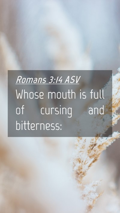 Picture 04 - Romans 3:14 ASV Mobile Phone Wallpaper - Whose mouth is full of cursing and - Mobile Bible Verse Wallpaper