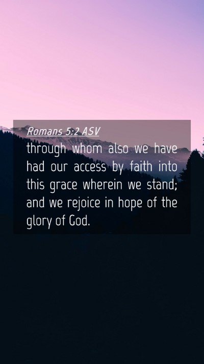 Picture 04 - Romans 5:2 ASV Mobile Phone Wallpaper - through whom also we have had our access by faith - Mobile Bible Verse Wallpaper
