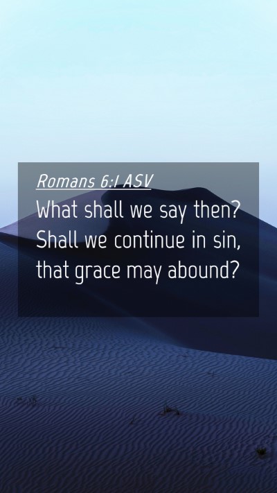 Picture 04 - Romans 6:1 ASV Mobile Phone Wallpaper - What shall we say then? Shall we continue in sin, - Mobile Bible Verse Wallpaper