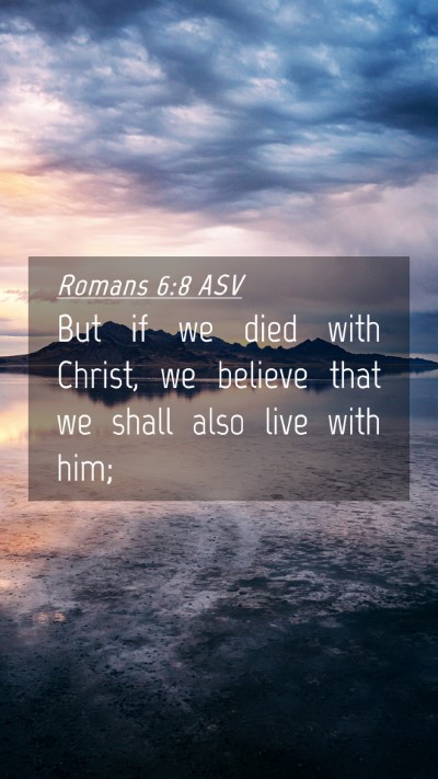 Picture 04 - Romans 6:8 ASV Mobile Phone Wallpaper - But if we died with Christ, we believe that we - Mobile Bible Verse Wallpaper