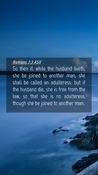 Picture 04 - Romans 7:3 ASV Mobile Phone Wallpaper - So then if, while the husband liveth, she be - Mobile Bible Verse Wallpaper