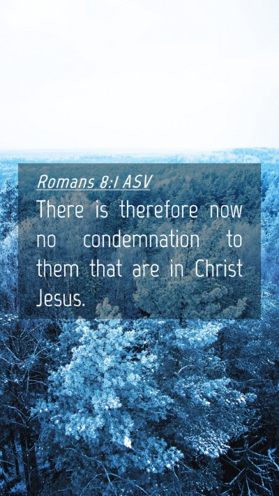 Picture 04 - Romans 8:1 ASV Mobile Phone Wallpaper - There is therefore now no condemnation to them - Mobile Bible Verse Wallpaper
