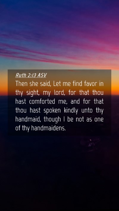 Picture 04 - Ruth 2:13 ASV Mobile Phone Wallpaper - Then she said, Let me find favor in thy sight, my - Mobile Bible Verse Wallpaper