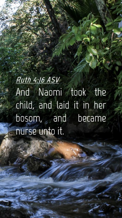 Picture 04 - Ruth 4:16 ASV Mobile Phone Wallpaper - And Naomi took the child, and laid it in her - Mobile Bible Verse Wallpaper