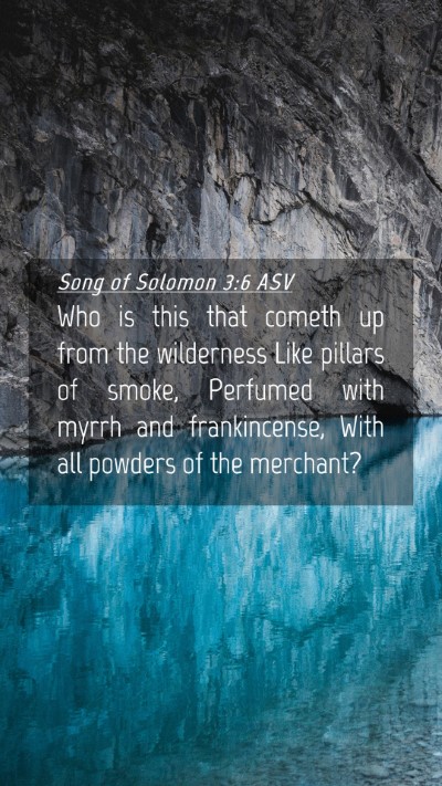 Picture 04 - Song of Solomon 3:6 ASV Mobile Phone Wallpaper - Who is this that cometh up from the wilderness - Mobile Bible Verse Wallpaper