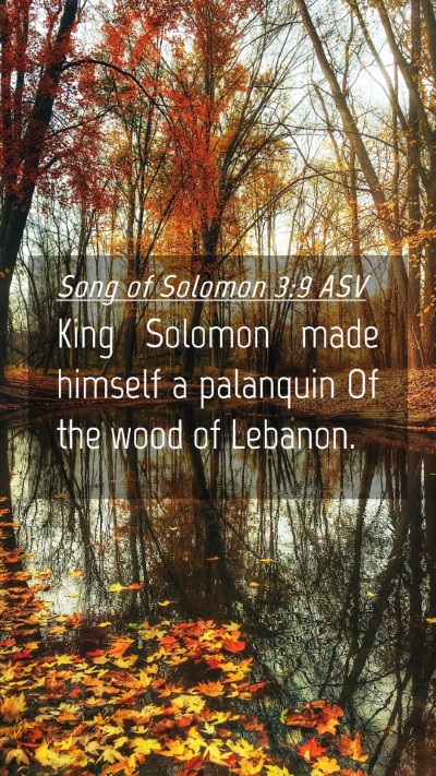 Picture 04 - Song of Solomon 3:9 ASV Mobile Phone Wallpaper - King Solomon made himself a palanquin Of the wood - Mobile Bible Verse Wallpaper