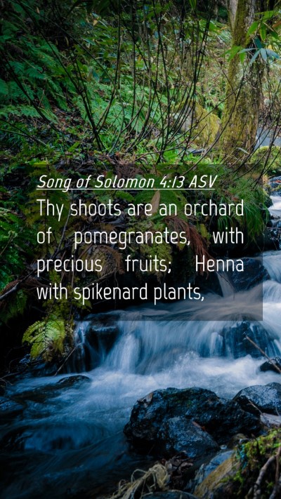 Picture 04 - Song of Solomon 4:13 ASV Mobile Phone Wallpaper - Thy shoots are an orchard of pomegranates, with - Mobile Bible Verse Wallpaper
