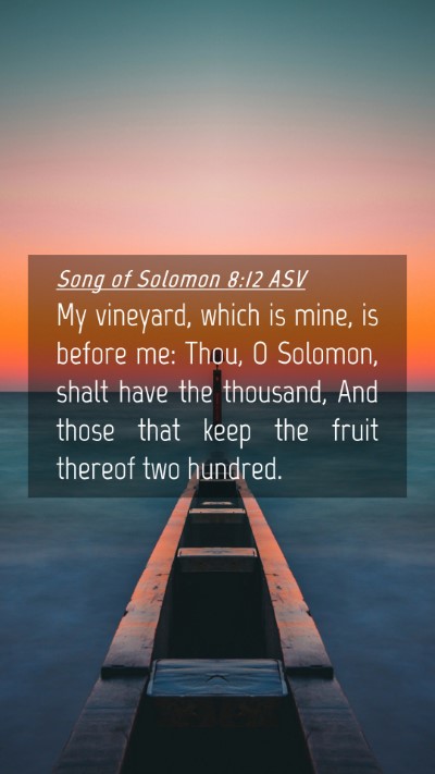 Picture 04 - Song of Solomon 8:12 ASV Mobile Phone Wallpaper - My vineyard, which is mine, is before me: Thou, O - Mobile Bible Verse Wallpaper