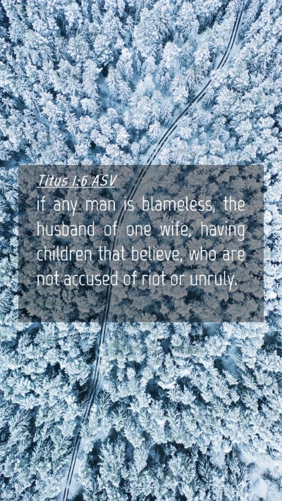 Picture 04 - Titus 1:6 ASV Mobile Phone Wallpaper - if any man is blameless, the husband of one wife, - Mobile Bible Verse Wallpaper