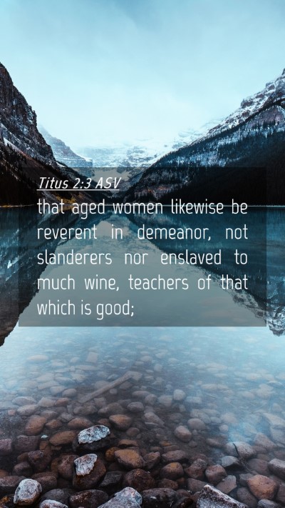 Picture 04 - Titus 2:3 ASV Mobile Phone Wallpaper - that aged women likewise be reverent in demeanor, - Mobile Bible Verse Wallpaper