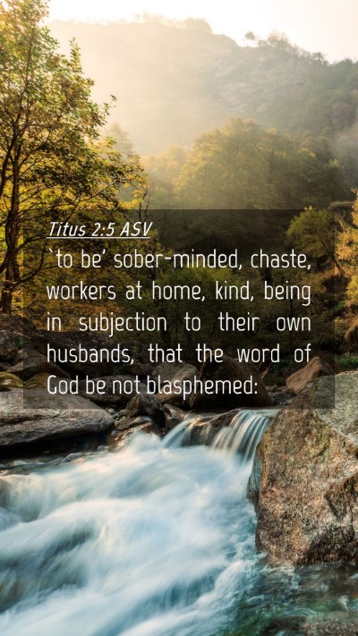 Picture 04 - Titus 2:5 ASV Mobile Phone Wallpaper - `to be' sober-minded, chaste, workers at home, - Mobile Bible Verse Wallpaper