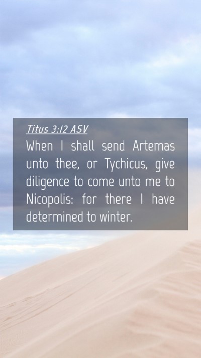 Picture 04 - Titus 3:12 ASV Mobile Phone Wallpaper - When I shall send Artemas unto thee, or Tychicus, - Mobile Bible Verse Wallpaper
