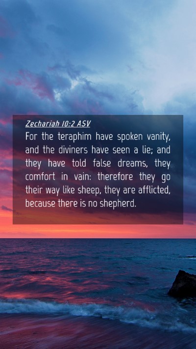 Picture 04 - Zechariah 10:2 ASV Mobile Phone Wallpaper - For the teraphim have spoken vanity, and the - Mobile Bible Verse Wallpaper
