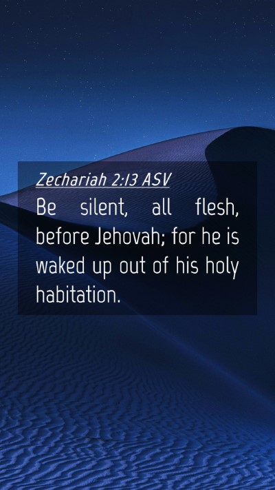 Picture 04 - Zechariah 2:13 ASV Mobile Phone Wallpaper - Be silent, all flesh, before Jehovah; for he is - Mobile Bible Verse Wallpaper