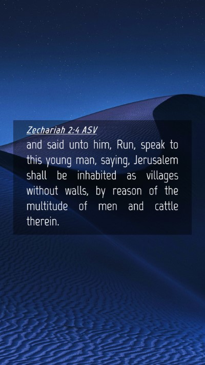 Picture 04 - Zechariah 2:4 ASV Mobile Phone Wallpaper - and said unto him, Run, speak to this young man, - Mobile Bible Verse Wallpaper