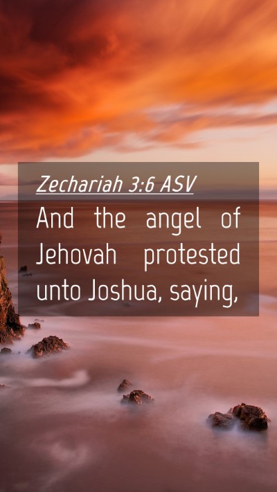 Picture 04 - Zechariah 3:6 ASV Mobile Phone Wallpaper - And the angel of Jehovah protested unto Joshua, - Mobile Bible Verse Wallpaper