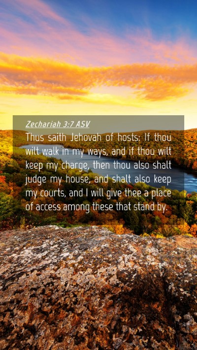 Picture 04 - Zechariah 3:7 ASV Mobile Phone Wallpaper - Thus saith Jehovah of hosts: If thou wilt walk in - Mobile Bible Verse Wallpaper