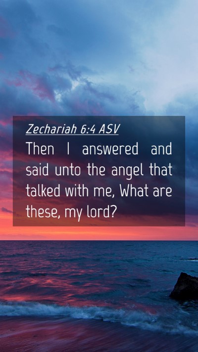 Picture 04 - Zechariah 6:4 ASV Mobile Phone Wallpaper - Then I answered and said unto the angel that - Mobile Bible Verse Wallpaper