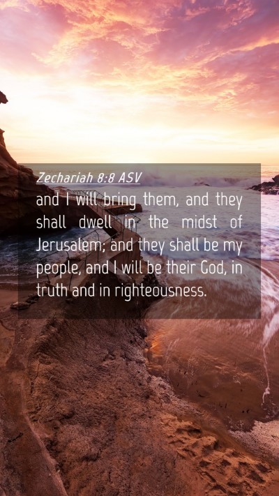 Picture 04 - Zechariah 8:8 ASV Mobile Phone Wallpaper - and I will bring them, and they shall dwell in - Mobile Bible Verse Wallpaper