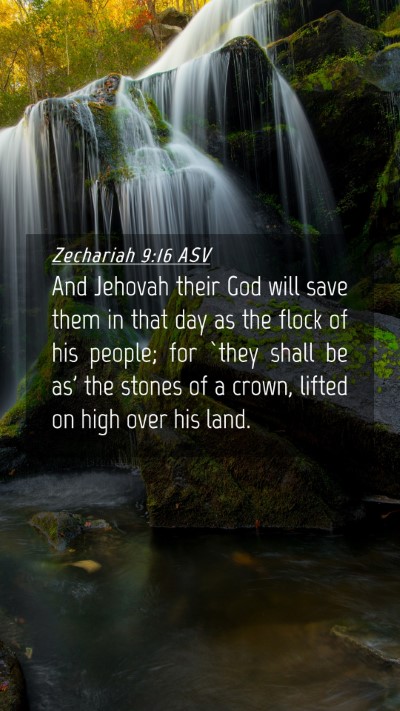 Picture 04 - Zechariah 9:16 ASV Mobile Phone Wallpaper - And Jehovah their God will save them in that day - Mobile Bible Verse Wallpaper
