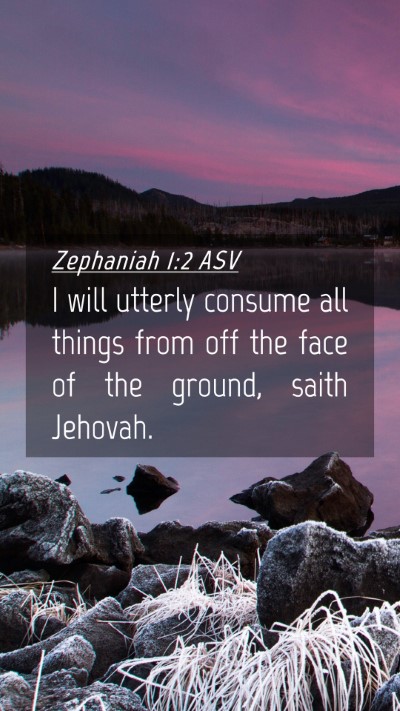 Picture 04 - Zephaniah 1:2 ASV Mobile Phone Wallpaper - I will utterly consume all things from off the - Mobile Bible Verse Wallpaper