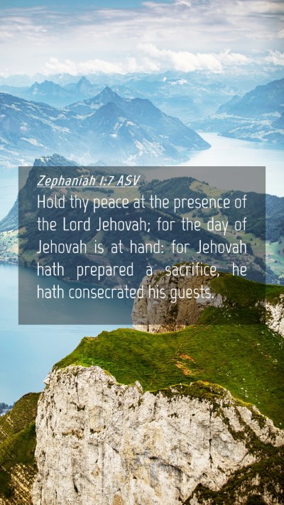 Picture 04 - Zephaniah 1:7 ASV Mobile Phone Wallpaper - Hold thy peace at the presence of the Lord - Mobile Bible Verse Wallpaper