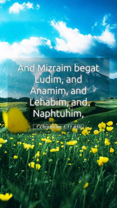 Picture 05 - 1 Chronicles 1:11 ASV Mobile Phone Wallpaper - And Mizraim begat Ludim, and Anamim, and Lehabim, - Mobile Bible Verse Wallpaper