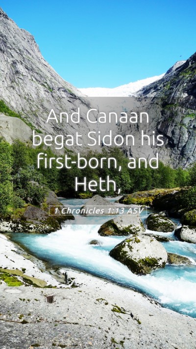 Picture 05 - 1 Chronicles 1:13 ASV Mobile Phone Wallpaper - And Canaan begat Sidon his first-born, and - Mobile Bible Verse Wallpaper